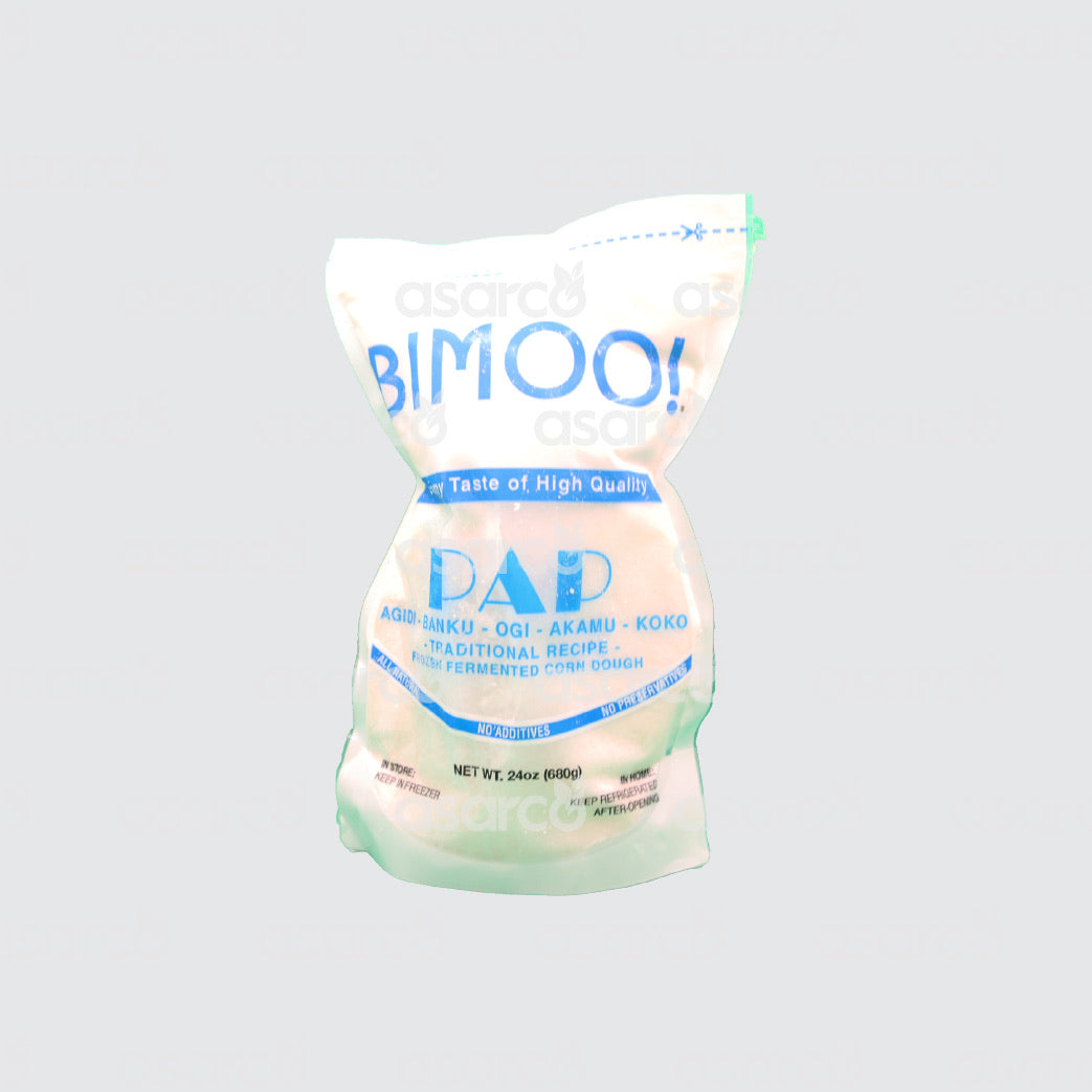 Bimoo! - PAP- Agidi, Banku, Ogi, Akamu, Koko Frozen Fermented Corn Dough (White Package) | 24oz