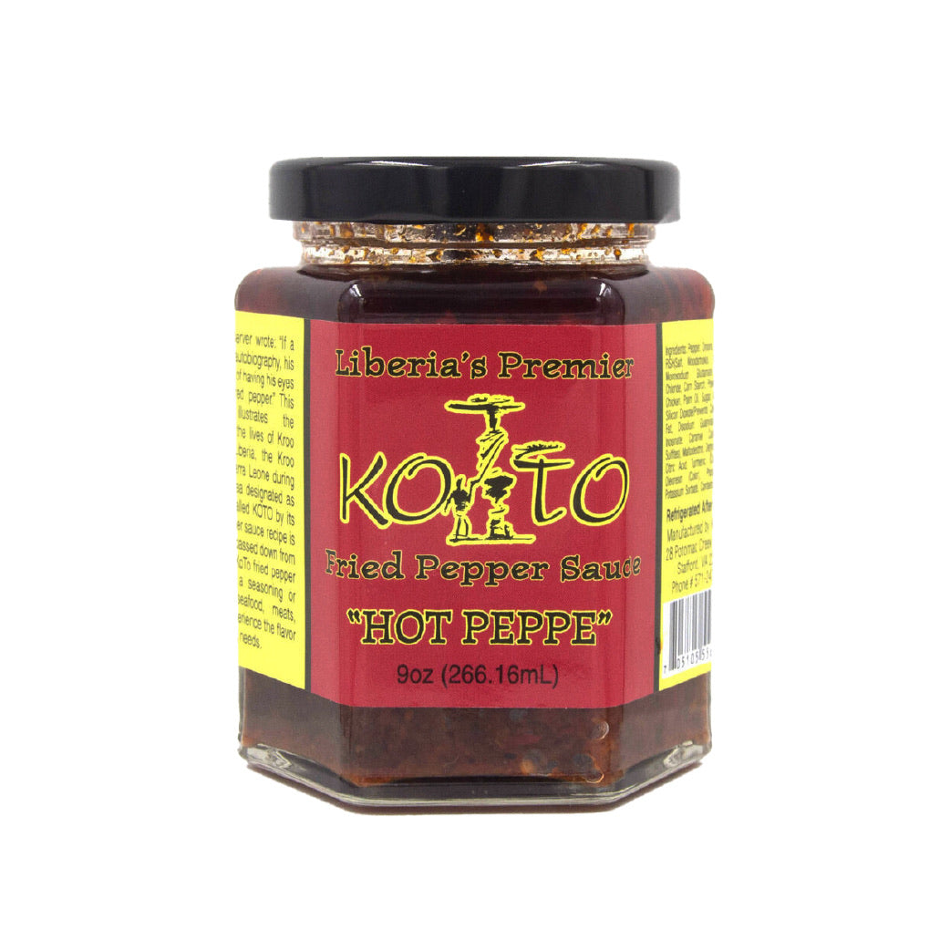 Liberia's Premier Koto - Fried Pepper Sauce "Hot Peppe" | 9oz
