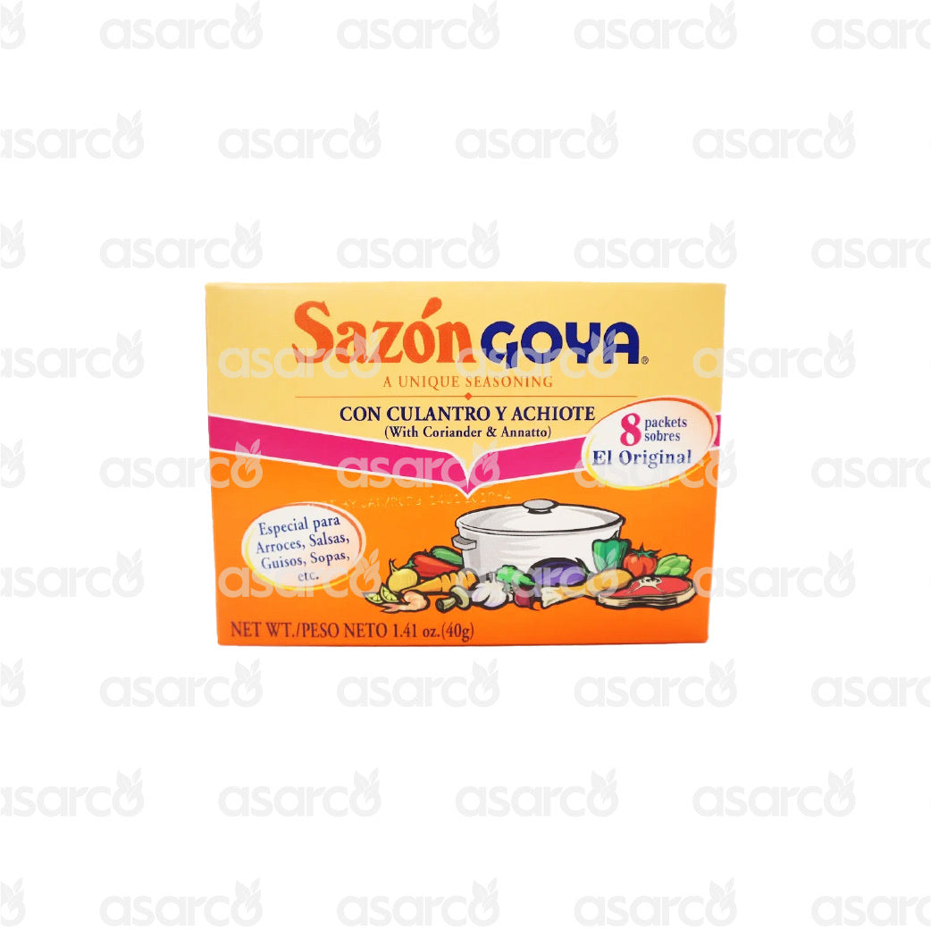 Goya - Sazon- Con Culantro Y Achiote (With Coriander & Annatto) (8 Pack) | 1.41oz