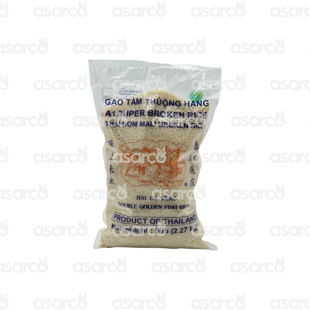 Hai Ca Vang Double Golden Fish - Gao Tam Thuong Hang A1 Super Broken Rice Thai Thom Mali Broken Rice | 80oz