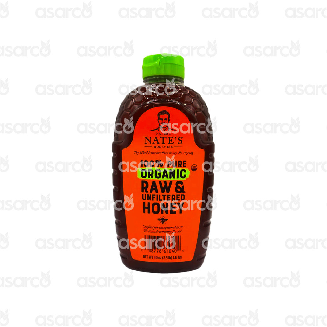 Nature Nate's Honey Co. - 100% Pure Organic Raw & Unfiltered Honey | 40oz