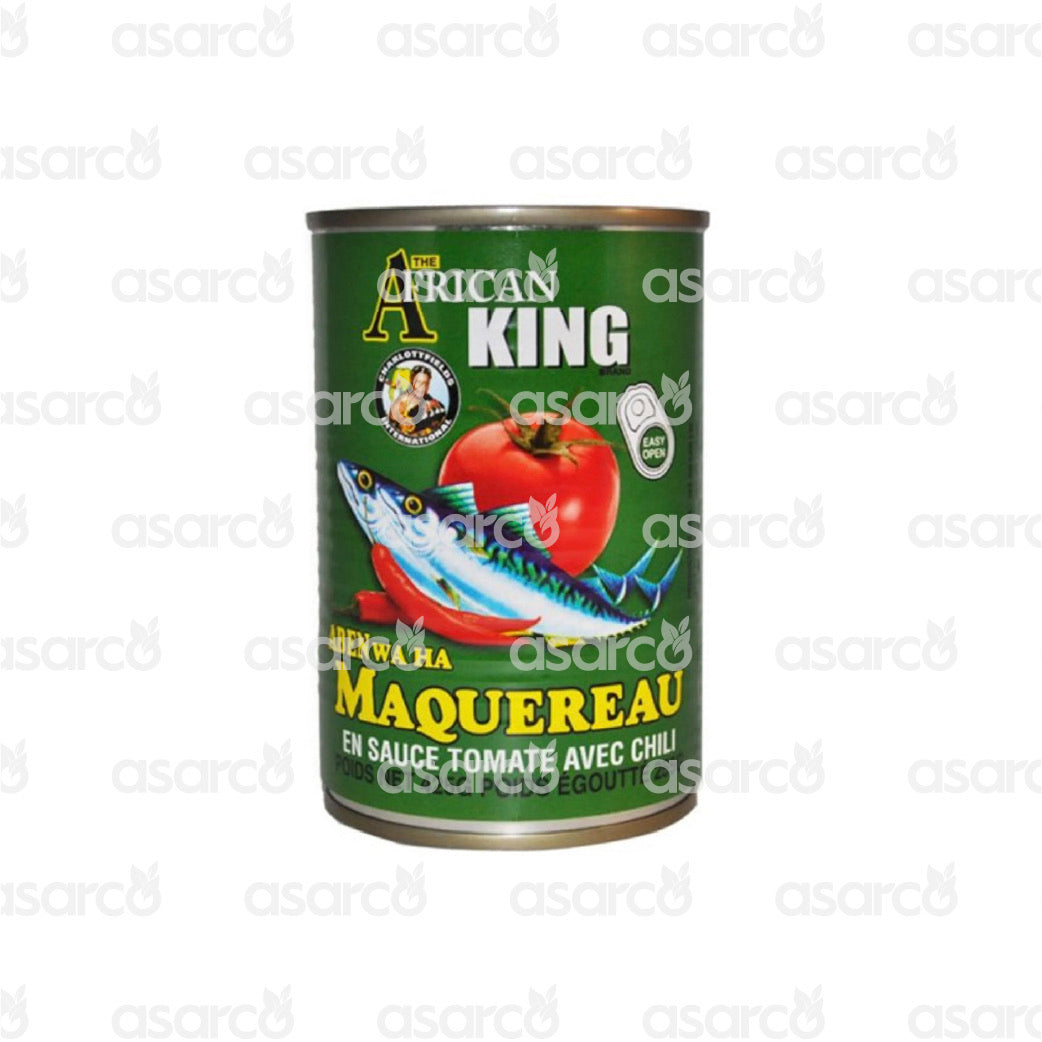 The African King Brand - Aben Wa Ha Mackerel in Tomato Sauce with Chili | 15oz